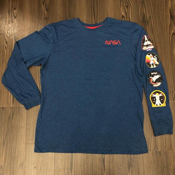 Fifth Sun Other - Men’s Blue ‘NASA’ Astronaut/Spaceship Graphic Long Sleeve